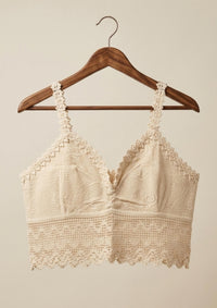 Top corto de algodón - Gracia - Beige