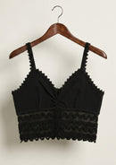 Cotton crop top - Gracia - Black