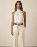 Cinturón bordado - Azulina