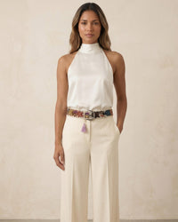 Cinturón bordado - Azulina