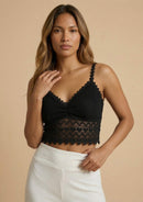 Cotton crop top - Gracia - Black