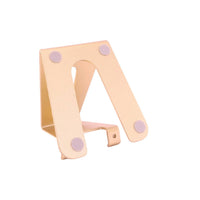 Mobile phone stand / tablet stand made of aluminum - platinum gold