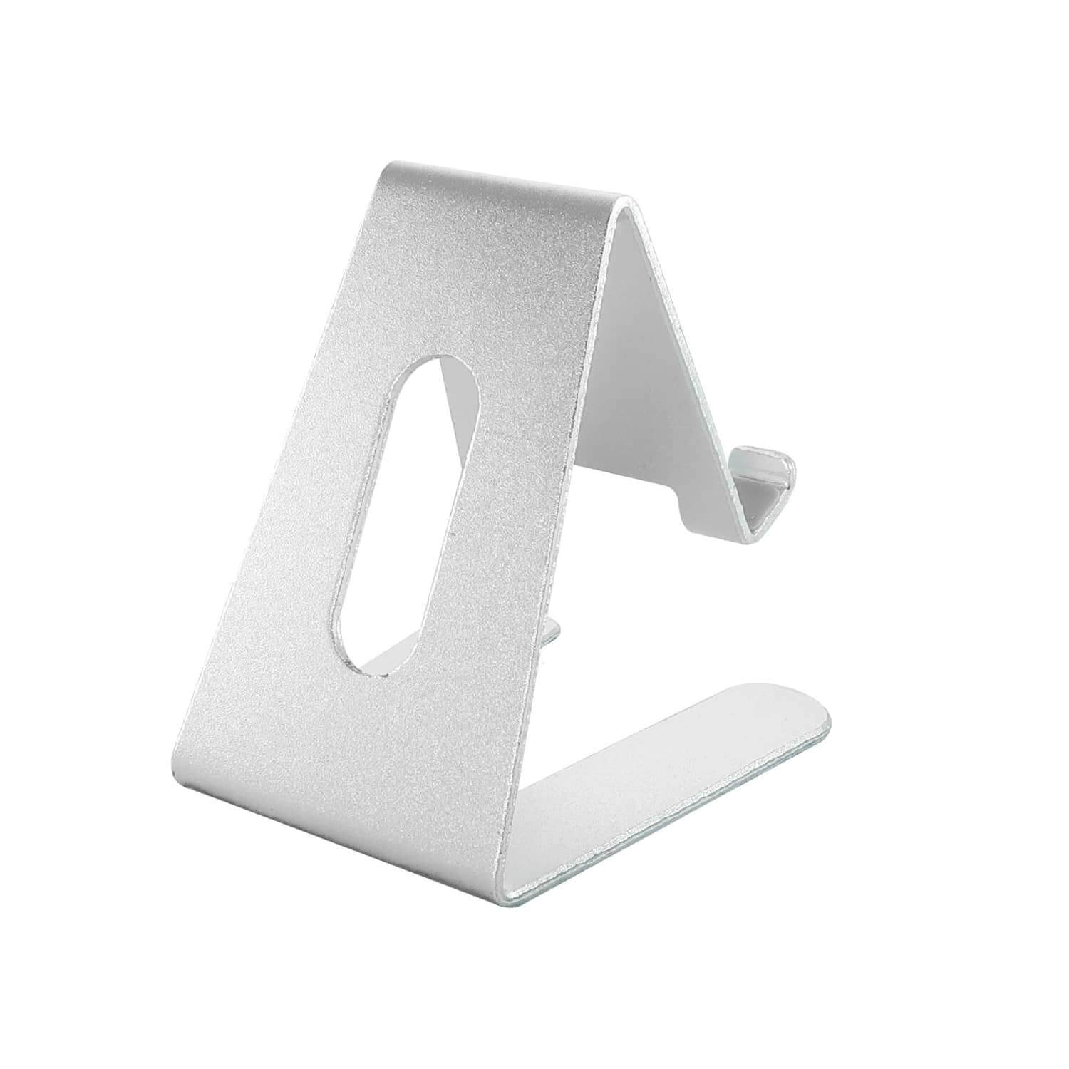 Mobile phone stand / tablet stand made of aluminum - titanium silver