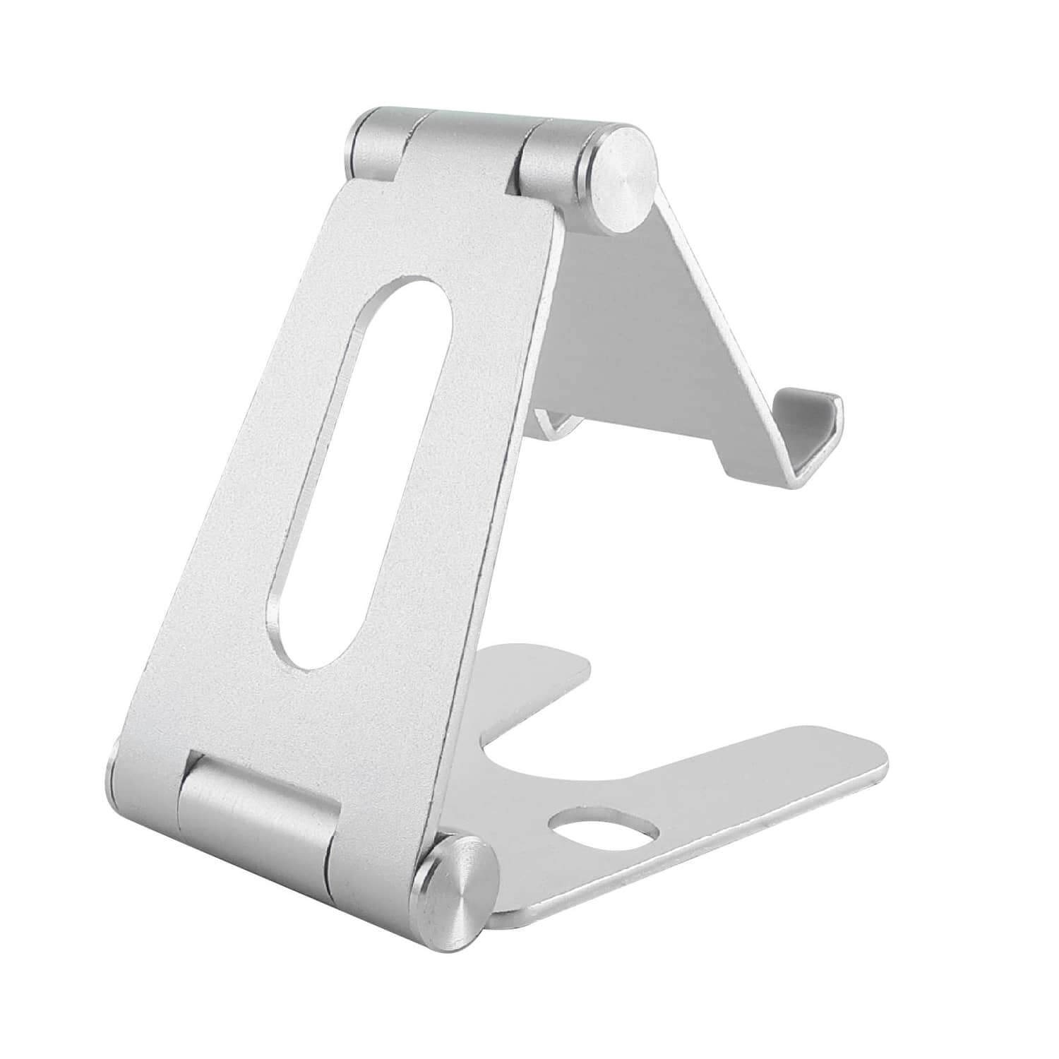 Mobile phone holder / tablet holder made of aluminum - Premium - Titanium Silver