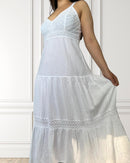 Vestido largo vaporoso - Tevetia - Blanco