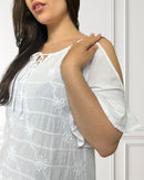 Off-the-shoulder summer dress - Hibisco - White