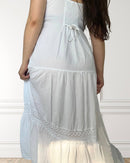 Vestido largo vaporoso - Tevetia - Blanco