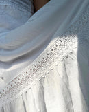 Vestido largo vaporoso - Tevetia - Blanco