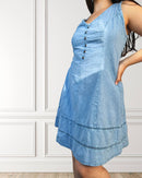 Short summer dress - Ciprés - Light blue