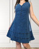 Short summer dress - Ciprés - Dark blue