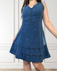 Short summer dress - Ciprés - Dark blue