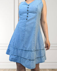 Short summer dress - Ciprés - Light blue