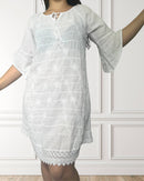 Off-the-shoulder summer dress - Hibisco - White