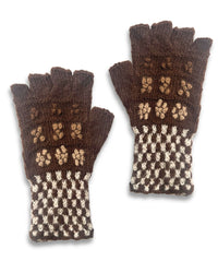 Baby Alpaca Mittens - Trenzas Brown