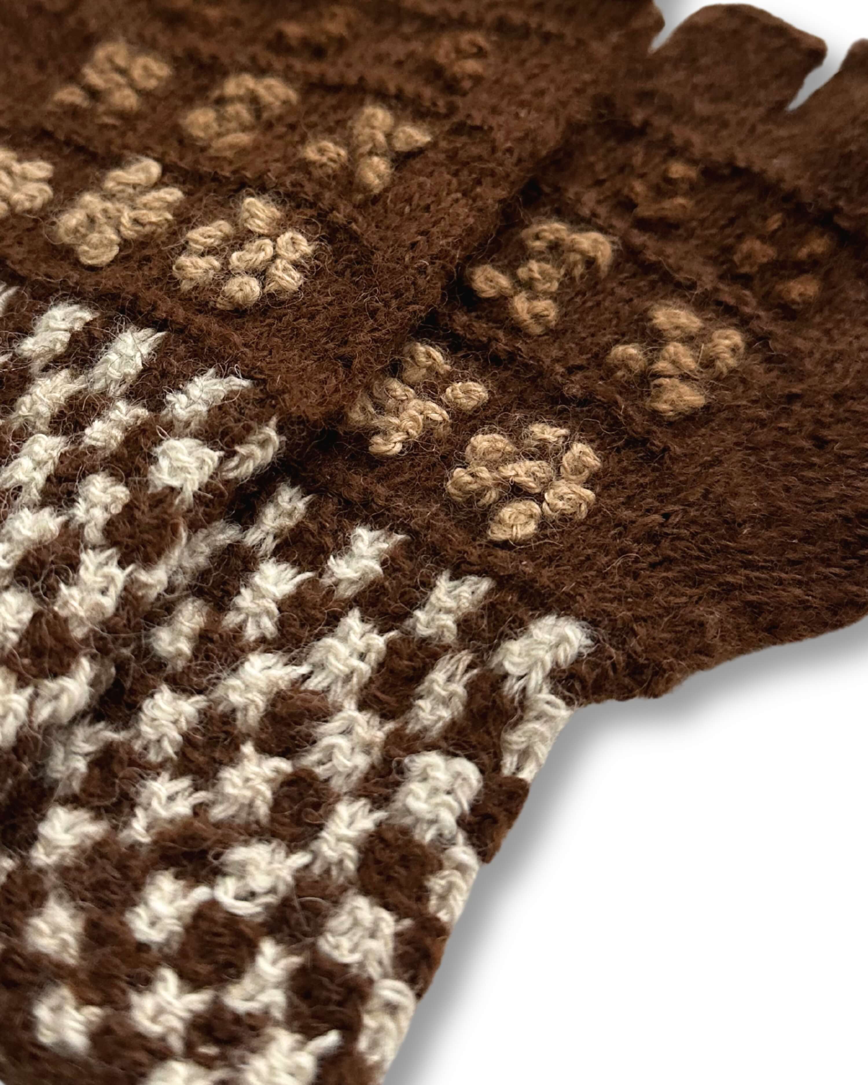 Baby Alpaca Mittens - Trenzas Brown