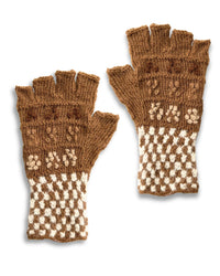 Baby Alpaca Mittens - Trenzas Camel Brown