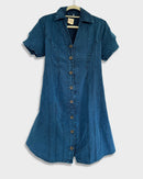 Short-sleeved blouse dress - Lima - Blue
