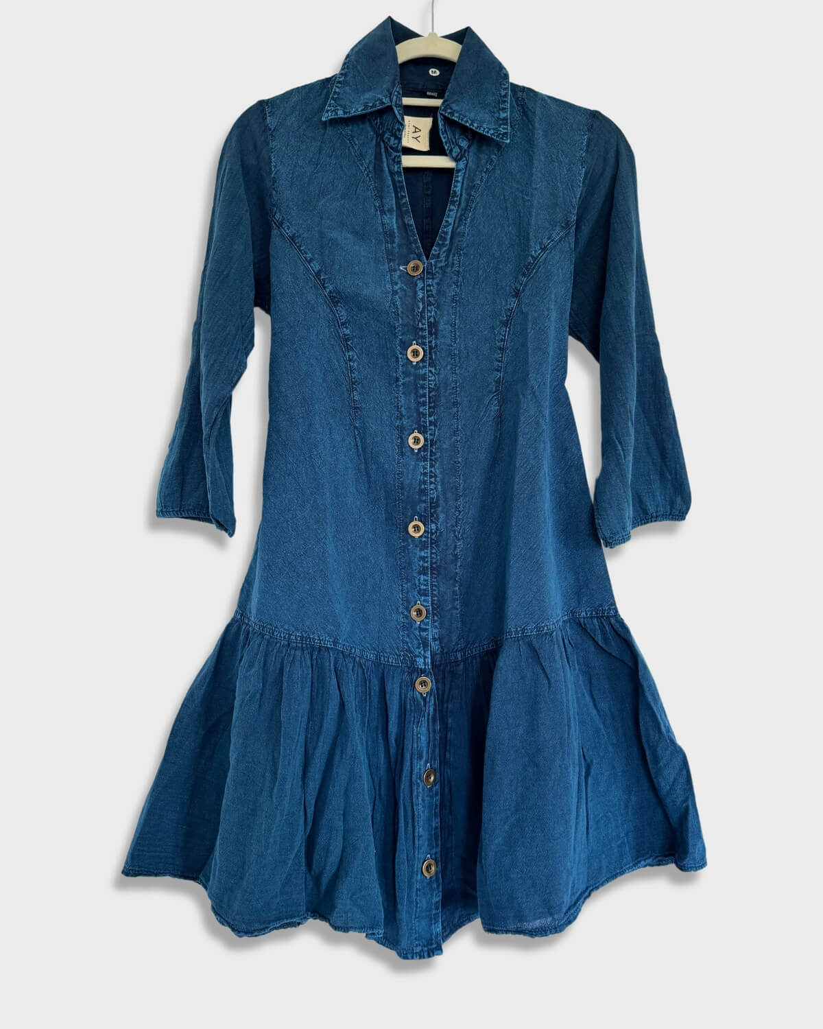 Long-sleeved blouse dress - Henea - Blue