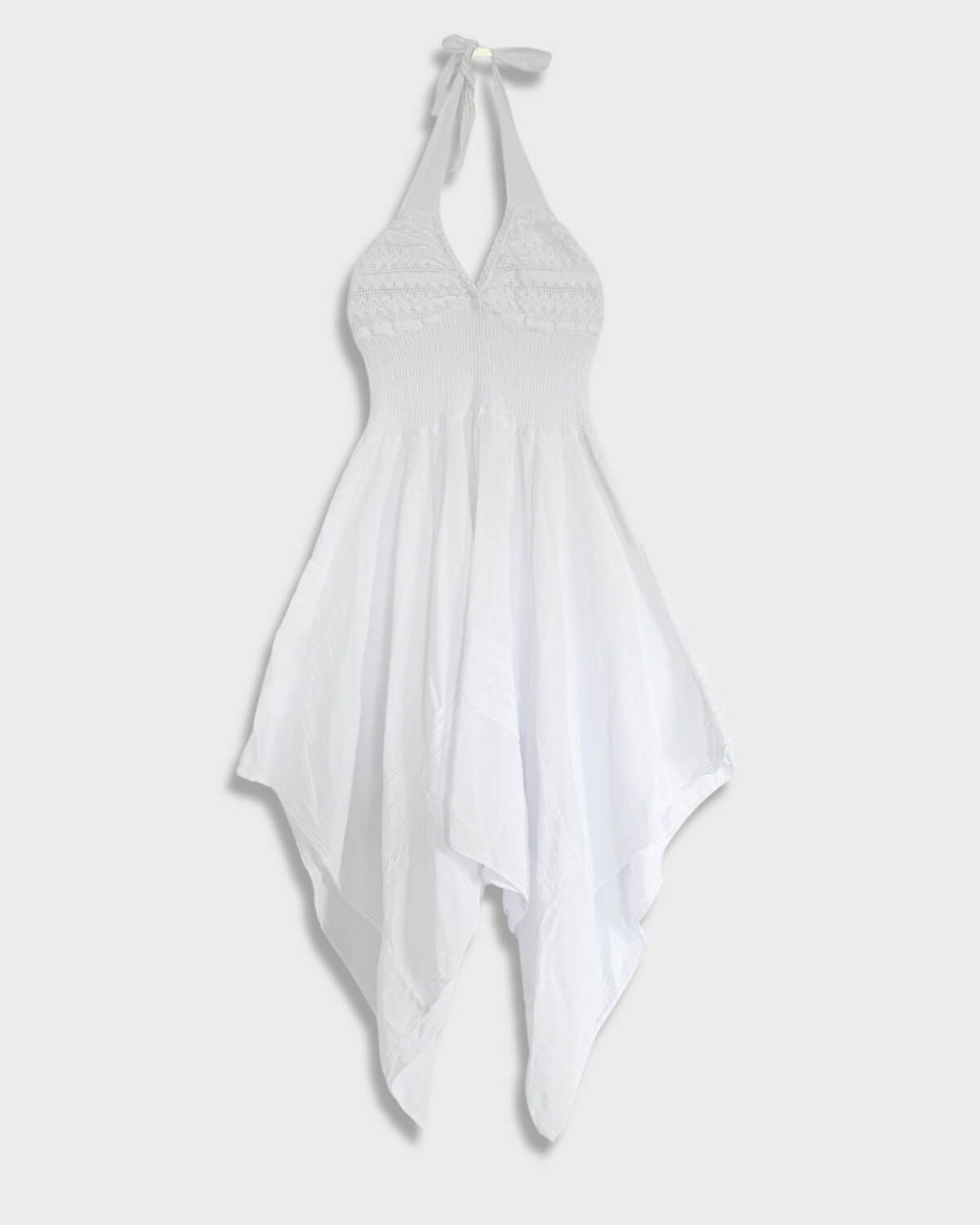 Halterneck tie-front dress - Magnolia - White