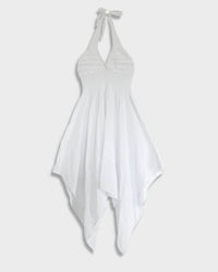 Halterneck tie-front dress - Magnolia - White