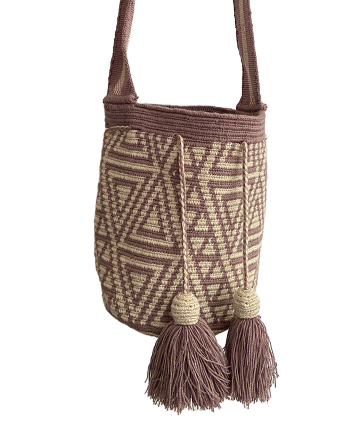 Wayuu Tasche Taupe / Beige - Medium