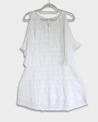 Off-the-shoulder summer dress - Hibisco - White