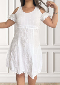 Off-shoulder summer dress - Siembra - White