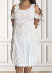 Off-shoulder summer dress - Siembra - White