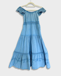 Off-the-shoulder Carmen dress - Katsura - Light blue