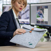 Felt Sleeve for Laptop Travel - Grey