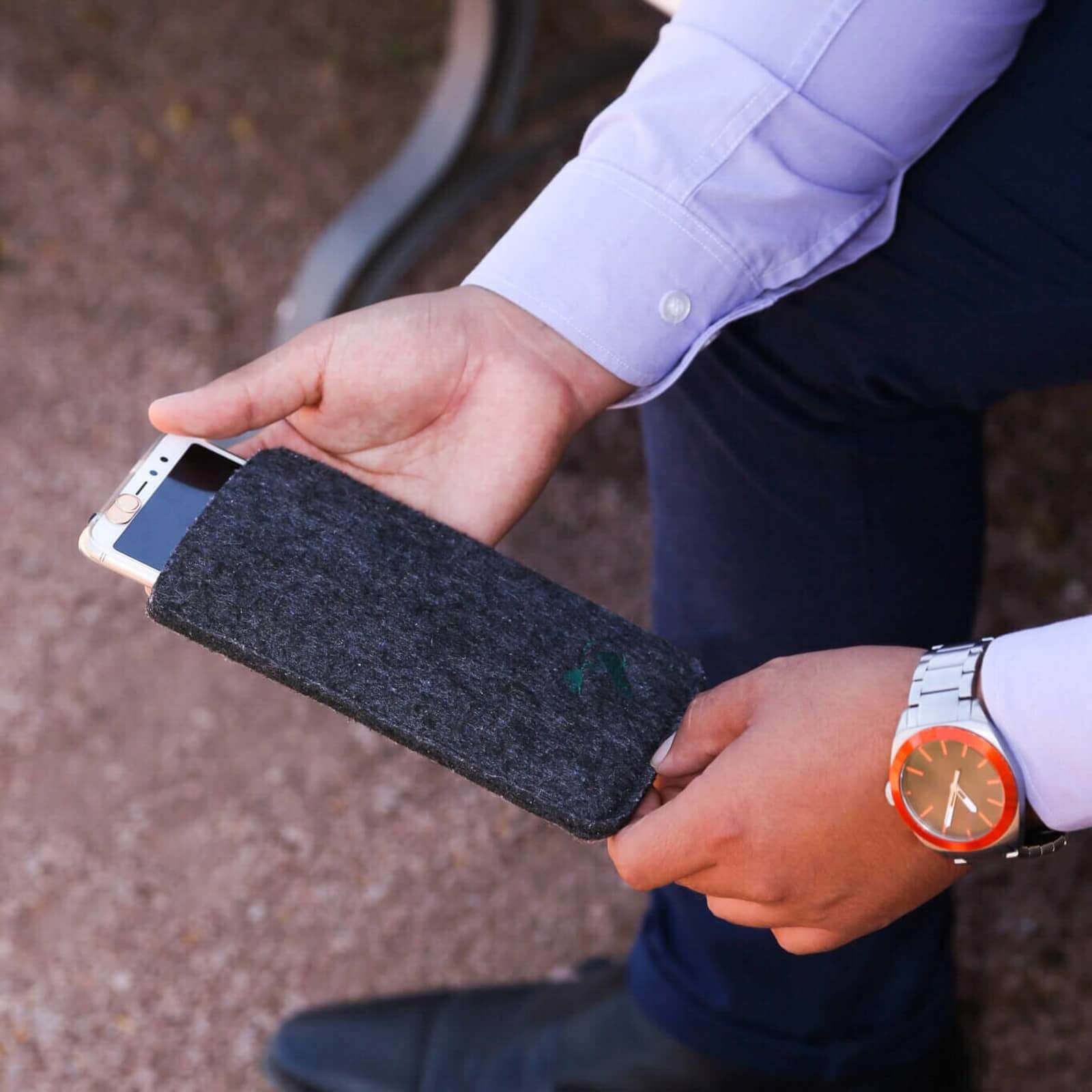 Felt case for smartphones Business - Dark Grey